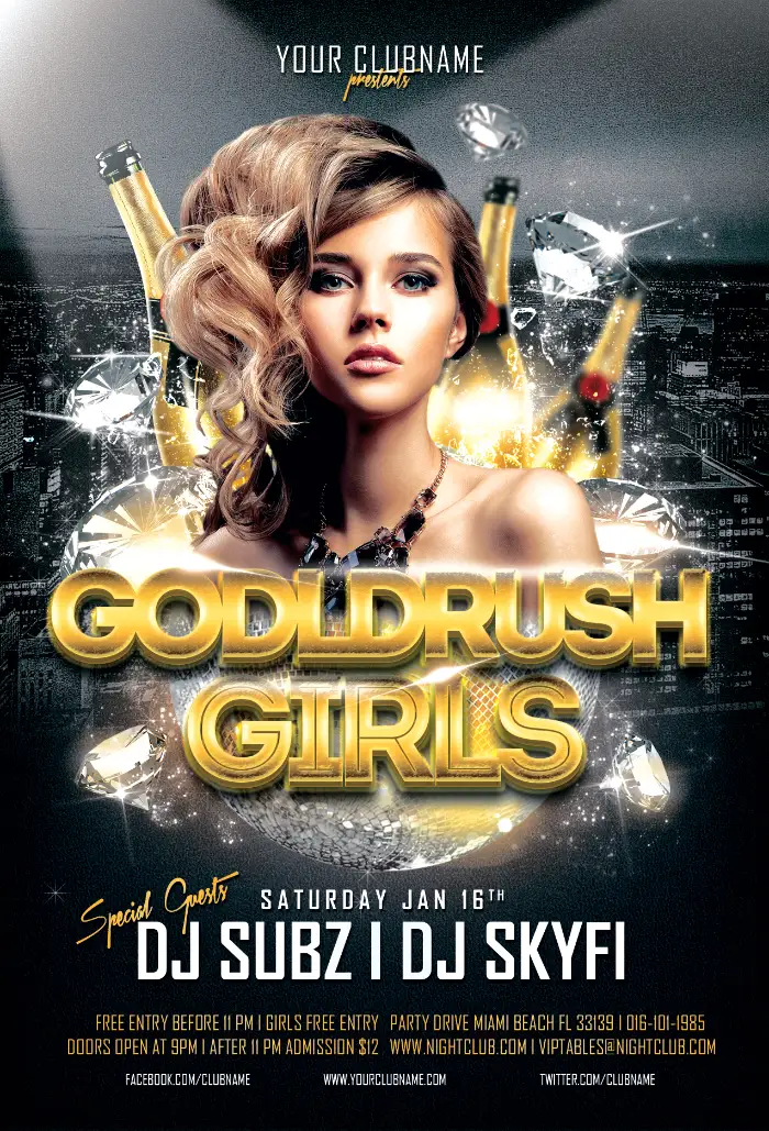 Goldrush Girls Club Free Flyer Template