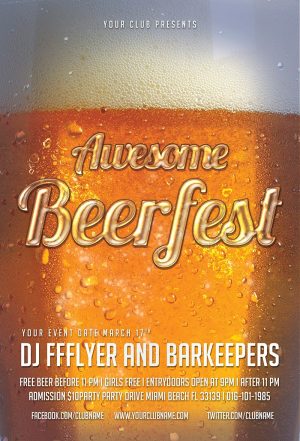 Awesome Beerfest Free PSD Flyer Template