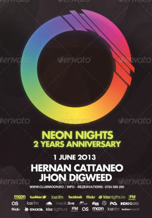 Dark Neon Flyer Club and Party Flyer Template