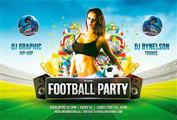 Football Party Flyer Template
