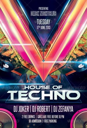House Of Techno Flyer Template