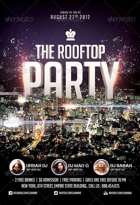Roof Top Party Flyer Template