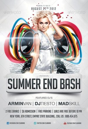 Summer End Bash Party Flyer Template
