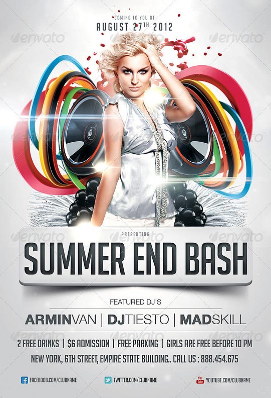 Summer End Bash Party Flyer Template