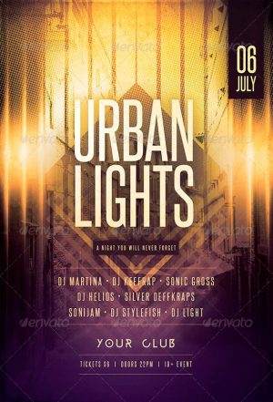download urban lights flyer template