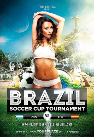 Brazil World Cup Tournament Flyer Template