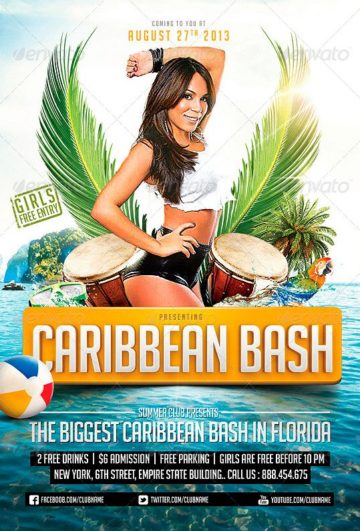 Summer Flyer Template: Caribbean Party Flyer Template