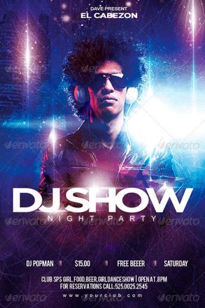 Electro Dj Music Guest Flyer PSD Template