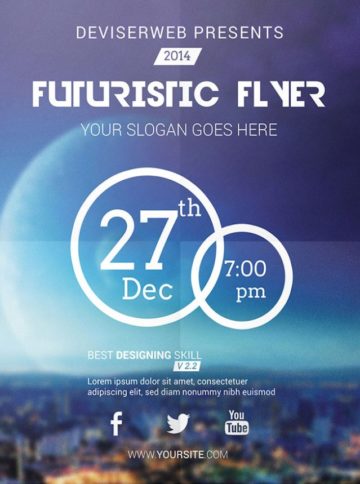 Free Futuristic Party Flyer Template