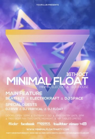Free Flyer Template - Minimal Float Electro Club