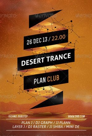 Desert Trance Minimal Flyer and Poster Template