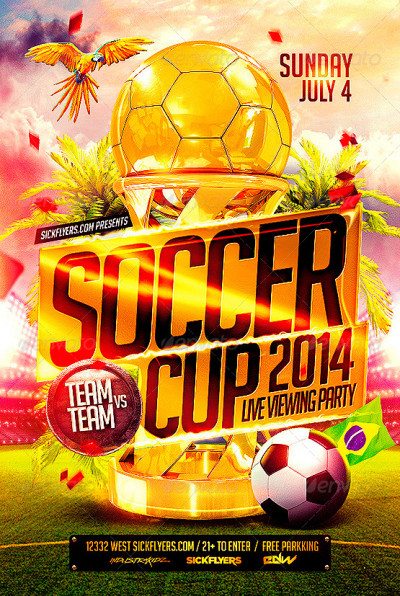 Flyer Template: Brazil Soccer Cup 2014 Football Flyer Download