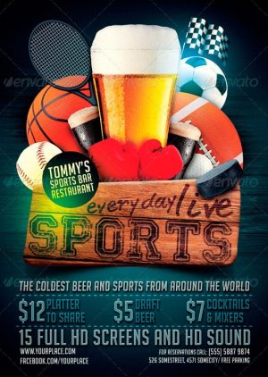 Flyer Template: Sports Bar Flyer Template Download Sport Flyer Designs