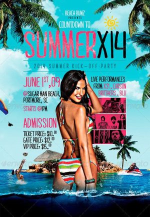 Summer Party Flyer Poster Template