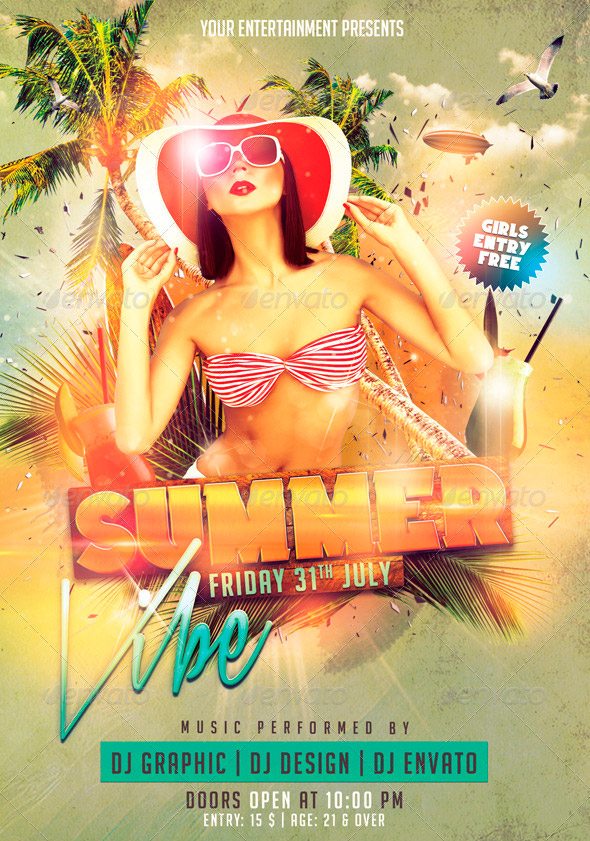 Summer Vibe PSD Flyer Template