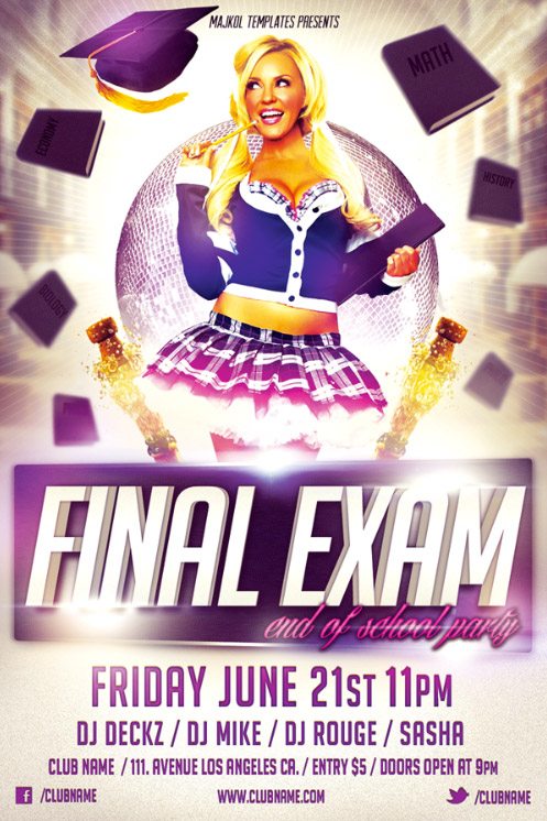 Free Flyer Template: Final Exam Party Flyer
