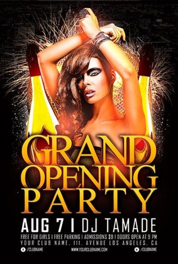 Free Grand Opening Party Flyer Template Vol.2