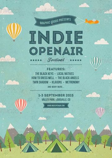 Indie Open-air Festival Flyer and Poster Template