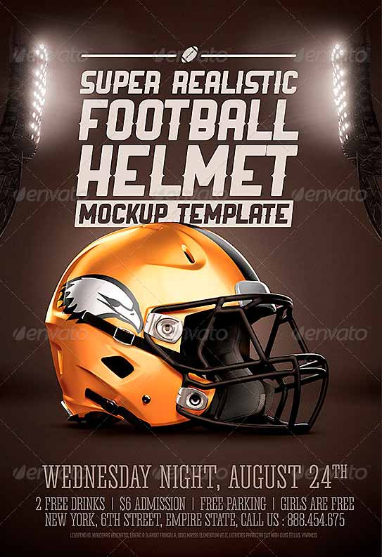 Realistic Football helmet Mockup