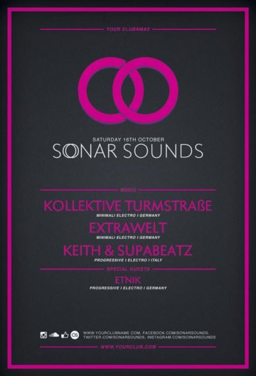 Free Flyer: Sonar Sound Vol.2 Minimal PSD Flyer Template