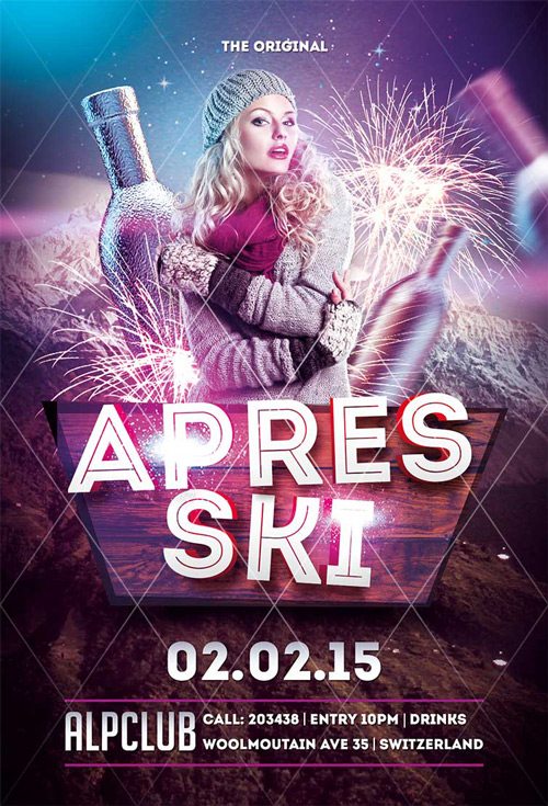 FFFLYER Apres Ski Winter Flyer Template FFFLYER Apres Ski Winter Flyer Template