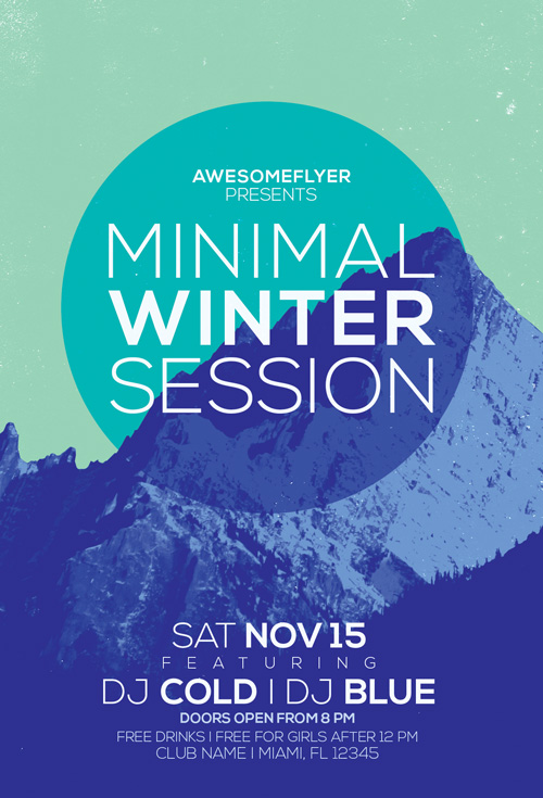Minimal Winter Party Flyer Template