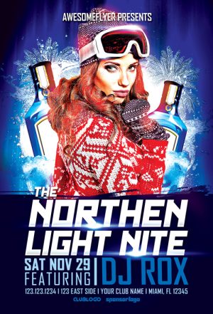 Northern Light Night Flyer Template