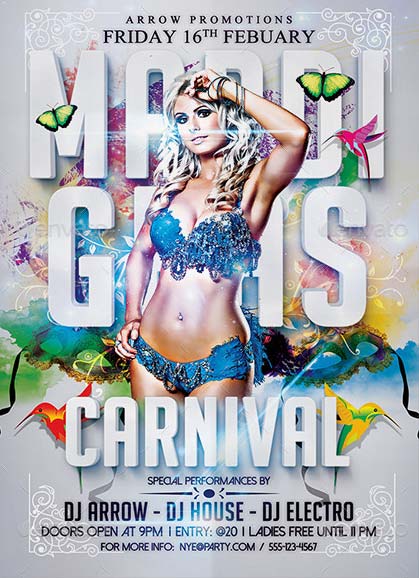 Mardi Gras Carnival Flyer Template