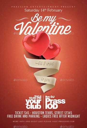 My Valentine Flyer Template