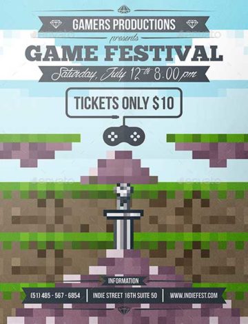 Game Pixel Art Poster Template