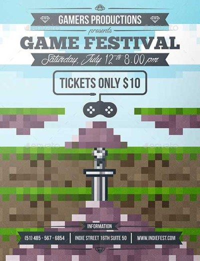 Game Pixel Art Poster Template | FFFlyer.com