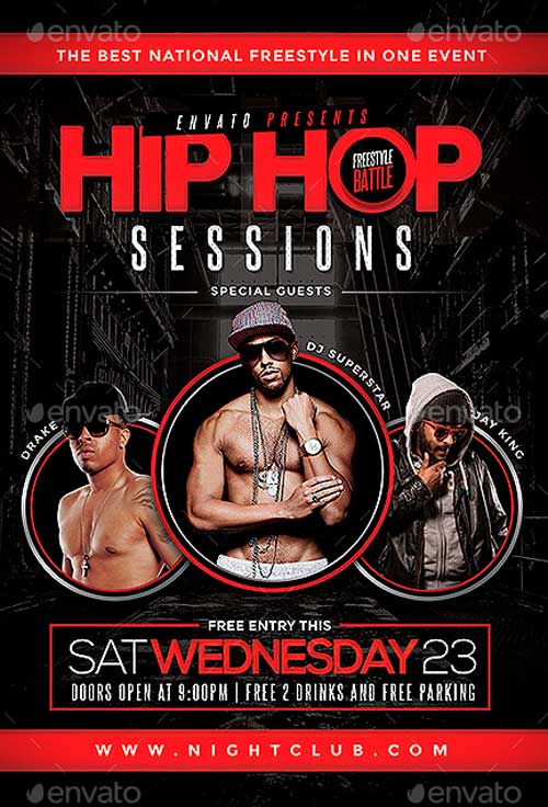 Hip Hop Sessions Event Flyer Template