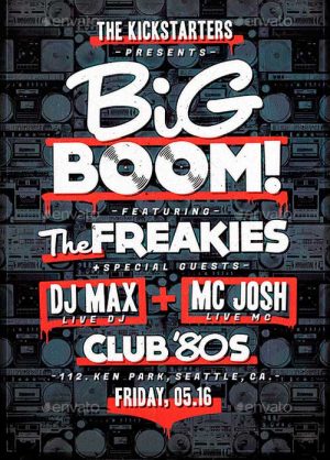 The Boomboxes Flyer and Poster Template