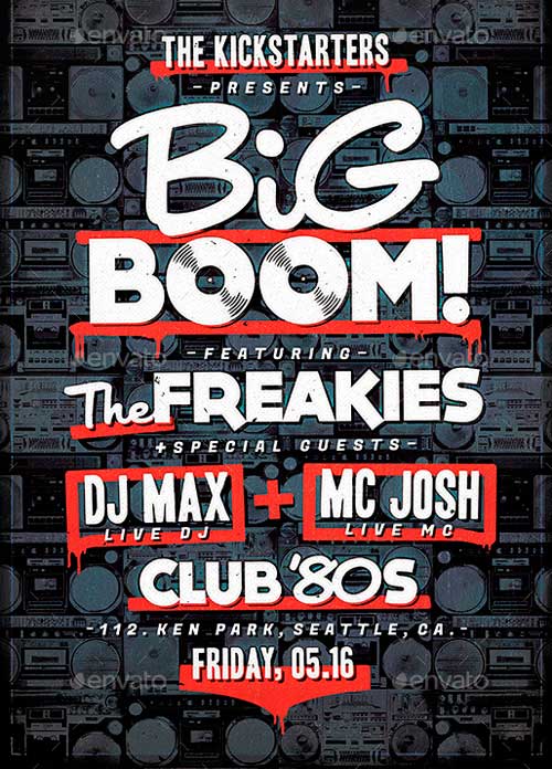 The Boomboxes Flyer and Poster Template