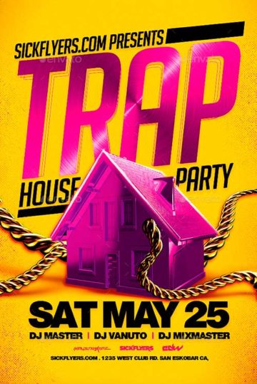 Trap House Party Flyer