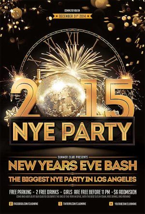 Free New Years Eve PSD Flyer Template