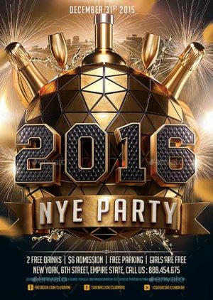 2016 New Years Eve NYE Flyer Template