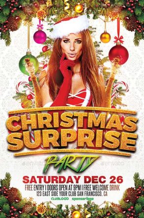 Christmas Surprise Party Flyer Template
