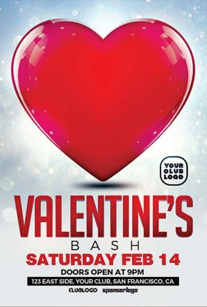 Valentine’s Bash Free PSD Flyer Template