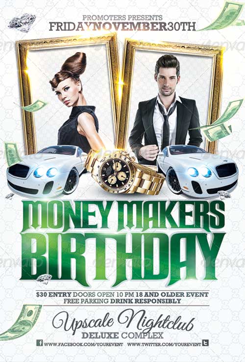 Club Sessions l Money Makers Party Flyer