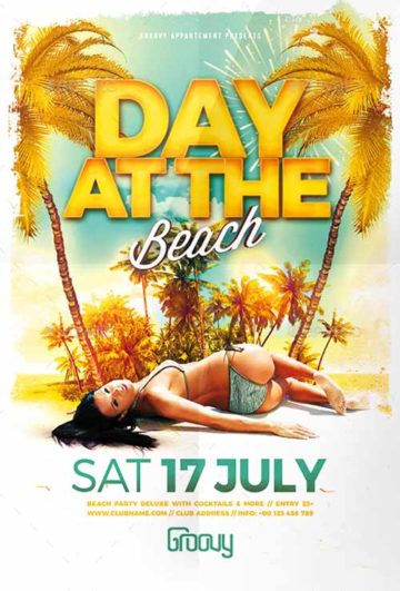 Day At The Beach Flyer Template