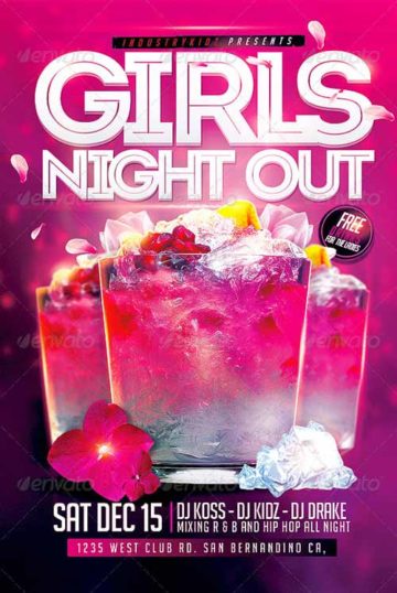 Girls Night Party Flyer Template