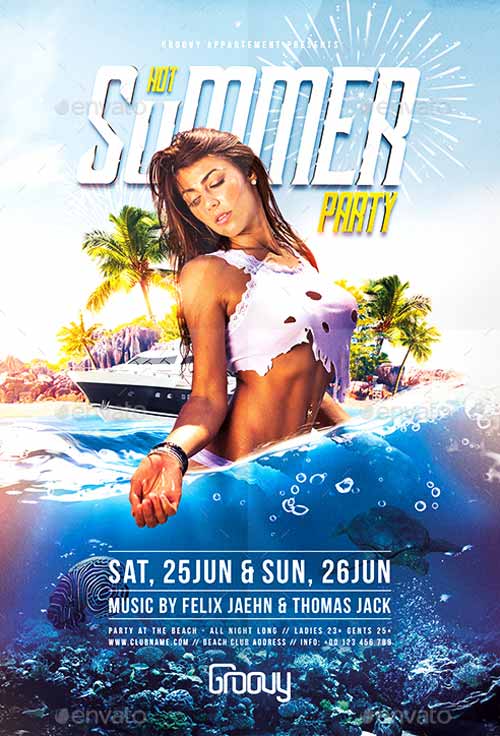 Hot Summer Party Flyer Template