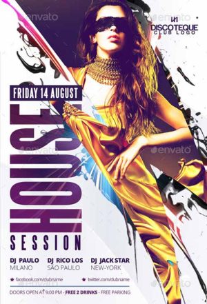 House Session Club Flyer PSD Template