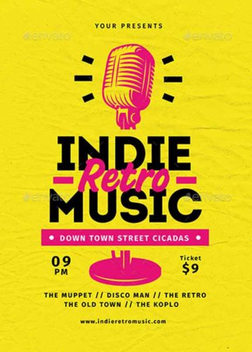 Indie Retro Music Flyer Template