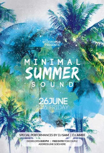 Minimal Summer Party Flyer Template