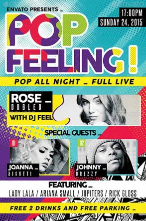 Pop Feeling Music Party Flyer Template