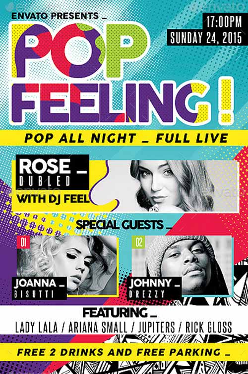 Pop Feeling Music Party Flyer Template