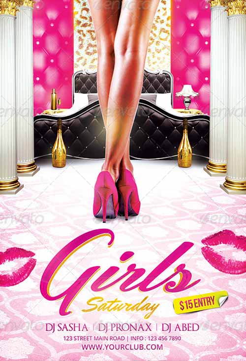 Sexy Girls Ladies Night Party Flyer Template