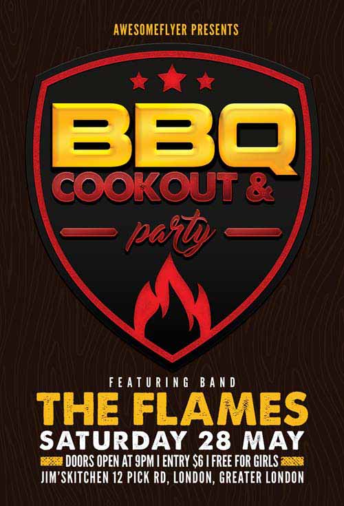 BBQ Cookout Free Flyer Template
